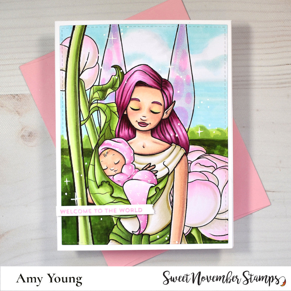 Digital Stamp - Sweet November Vault: Baby Fairies - Leaf