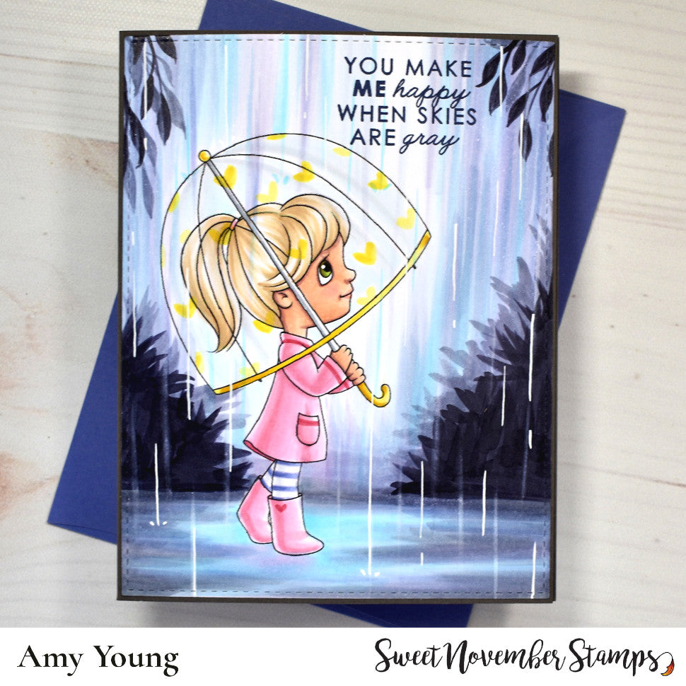 Digital Stamp - Umbrella Kids: Kisa