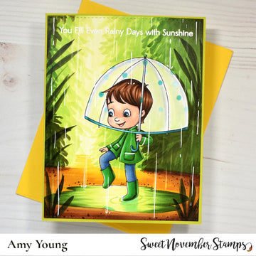 Digital Stamp - Umbrella Kids: Regen