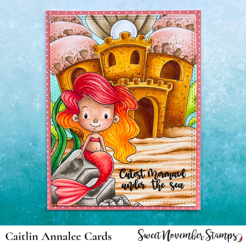 Digital Stamp - The Guppies: Sandcastle Background Builder