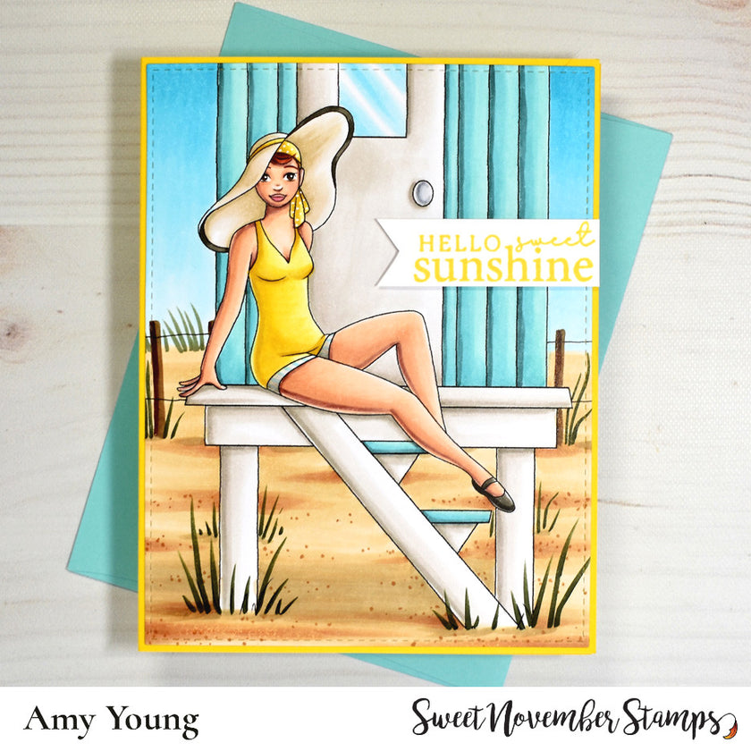 Digital Stamp - Vintage Beach Ladies: Monica