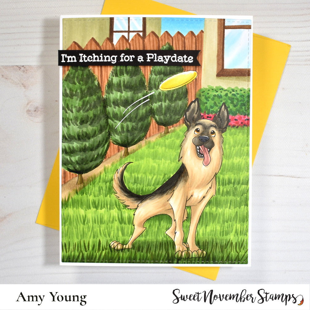 Digital Stamp - Dog Park: Harley the German Shepherd