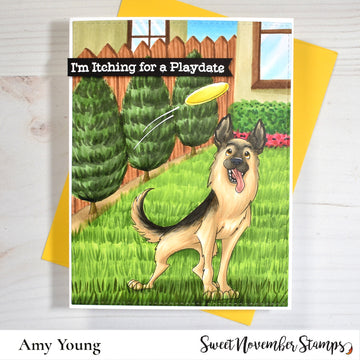 Digital Stamp - Dog Park: Harley the German Shepherd
