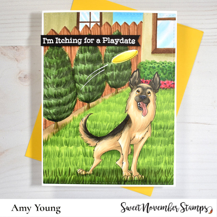 Digital Stamp - Dog Park: Harley the German Shepherd