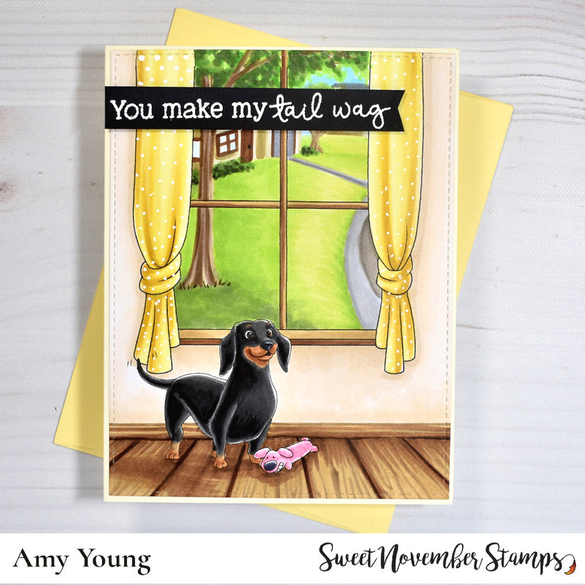 Digital Stamp - Dog Park: Pickle the Dachshund