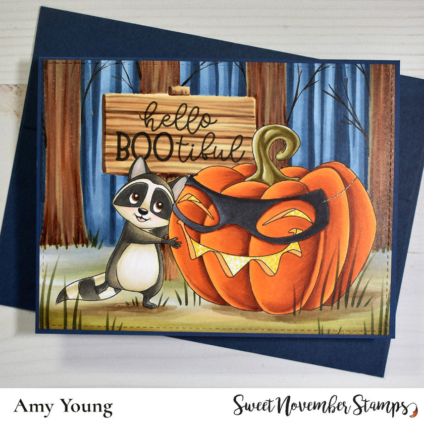 Digital Stamp - Pumpkin Pals: Masked Pumpkin and Robbie