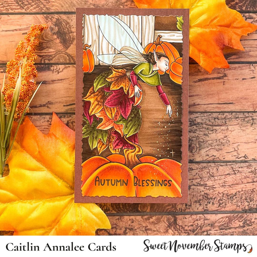 Digital Stamp - Fall Leaf Pixies: Poplar