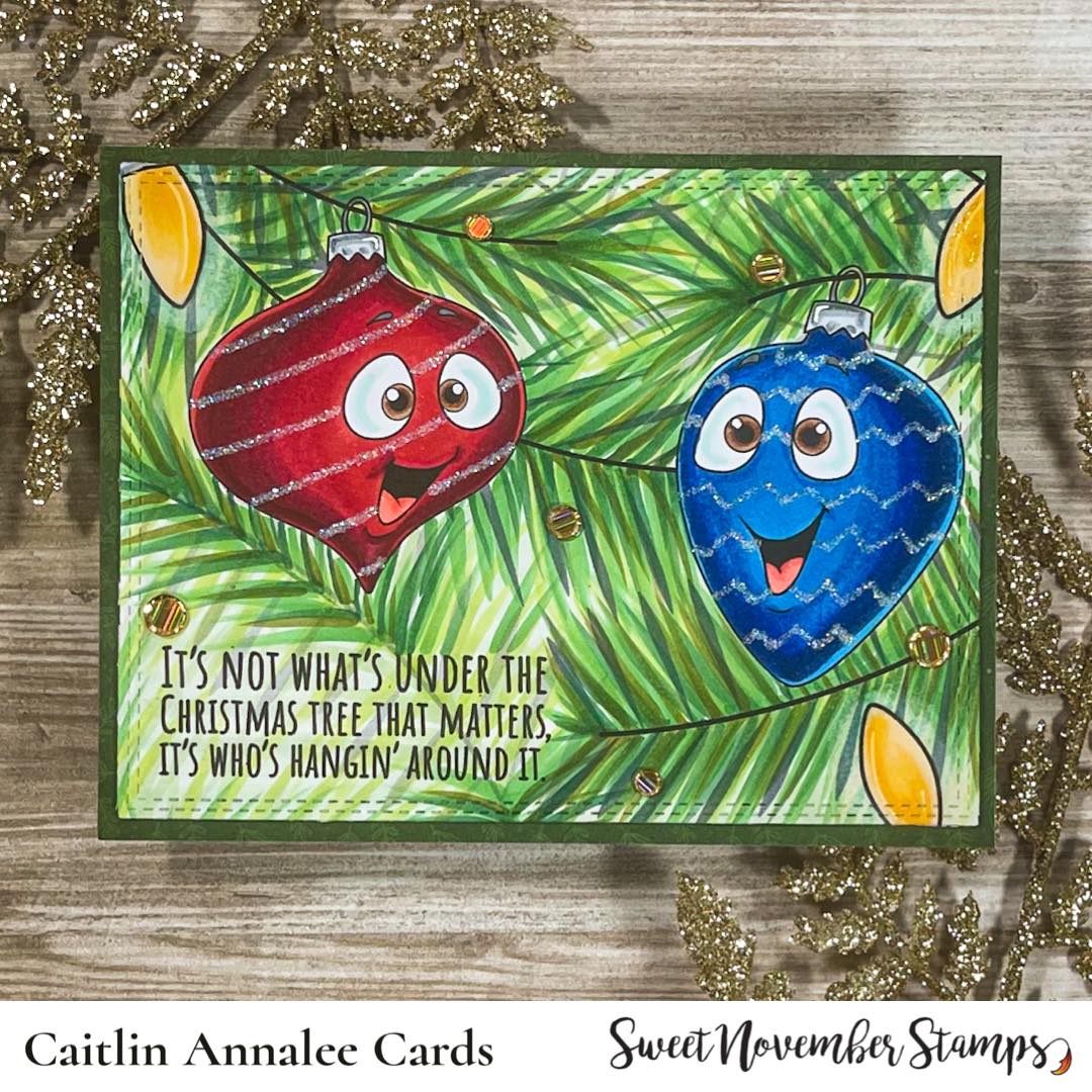 Digital Stamp - Happy Tree Ornament: Sentiments and Bead Garland