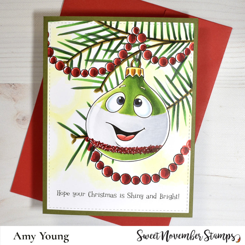 Digital Stamp - Happy Tree Ornament: Round