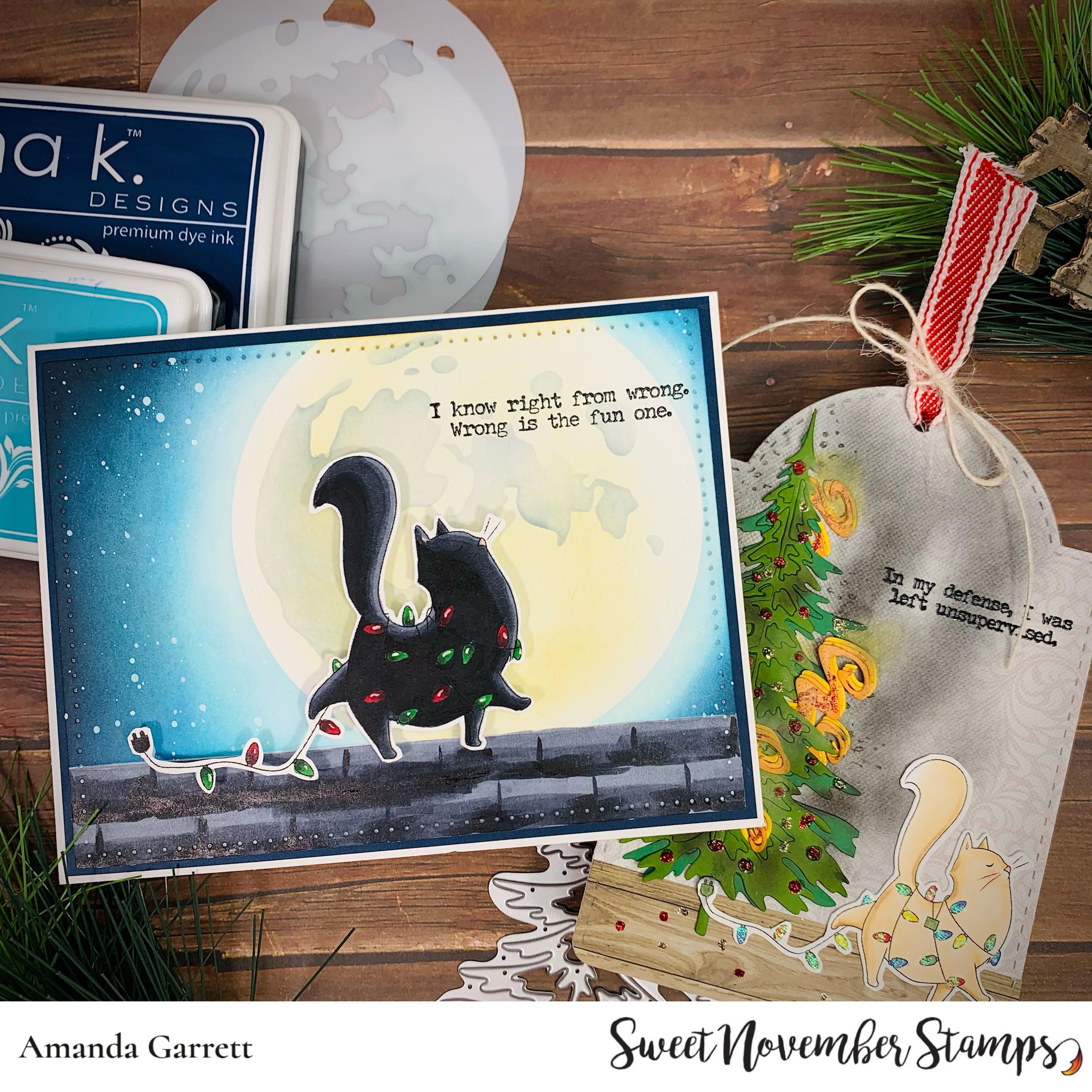 Digital Stamp - Midnight's Christmas Adventures: Midnight's lightshow