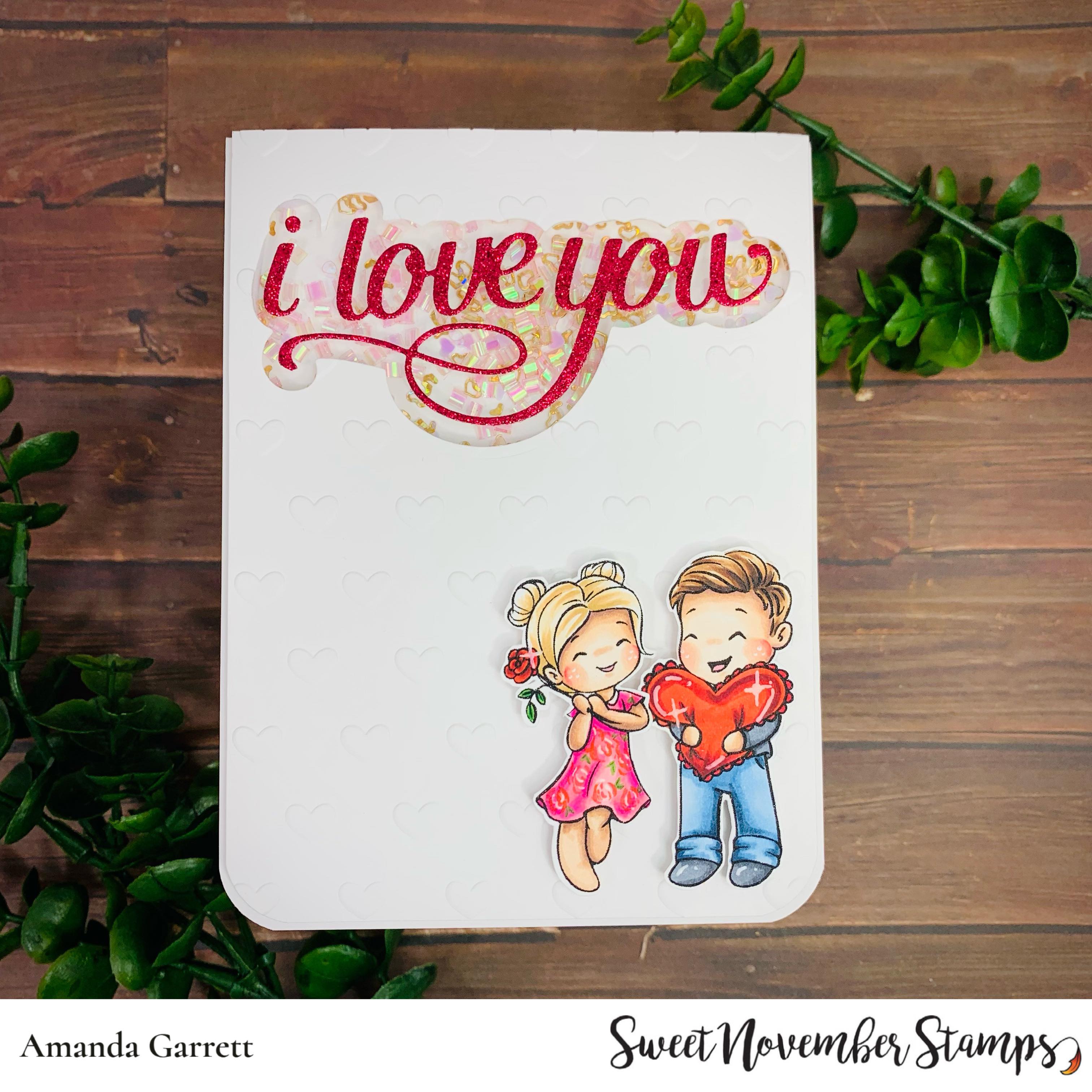 Digital Stamp - My Wee Valentine: Rosie with a rose