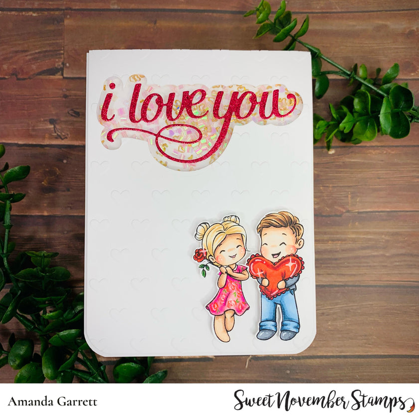 Digital Stamp - My Wee Valentine: Rosie with a rose