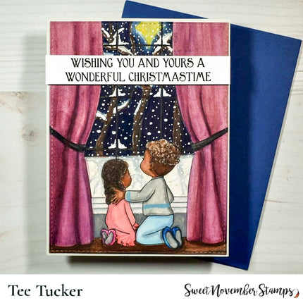 Digital Stamp: Christmas is Back: Girl Kneeling