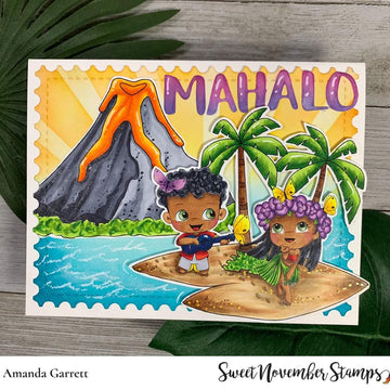 Digital Stamp - Background Builder: Happy Little Volcano