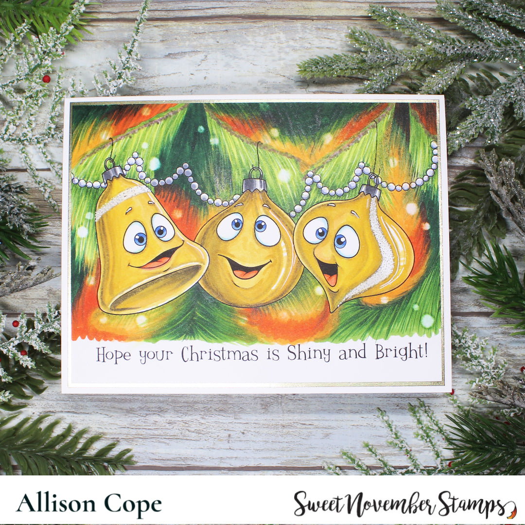 Digital Stamp - Happy Tree Ornament: Round