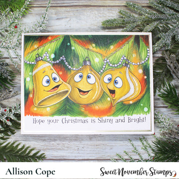 Digital Stamp - Happy Tree Ornament: Round