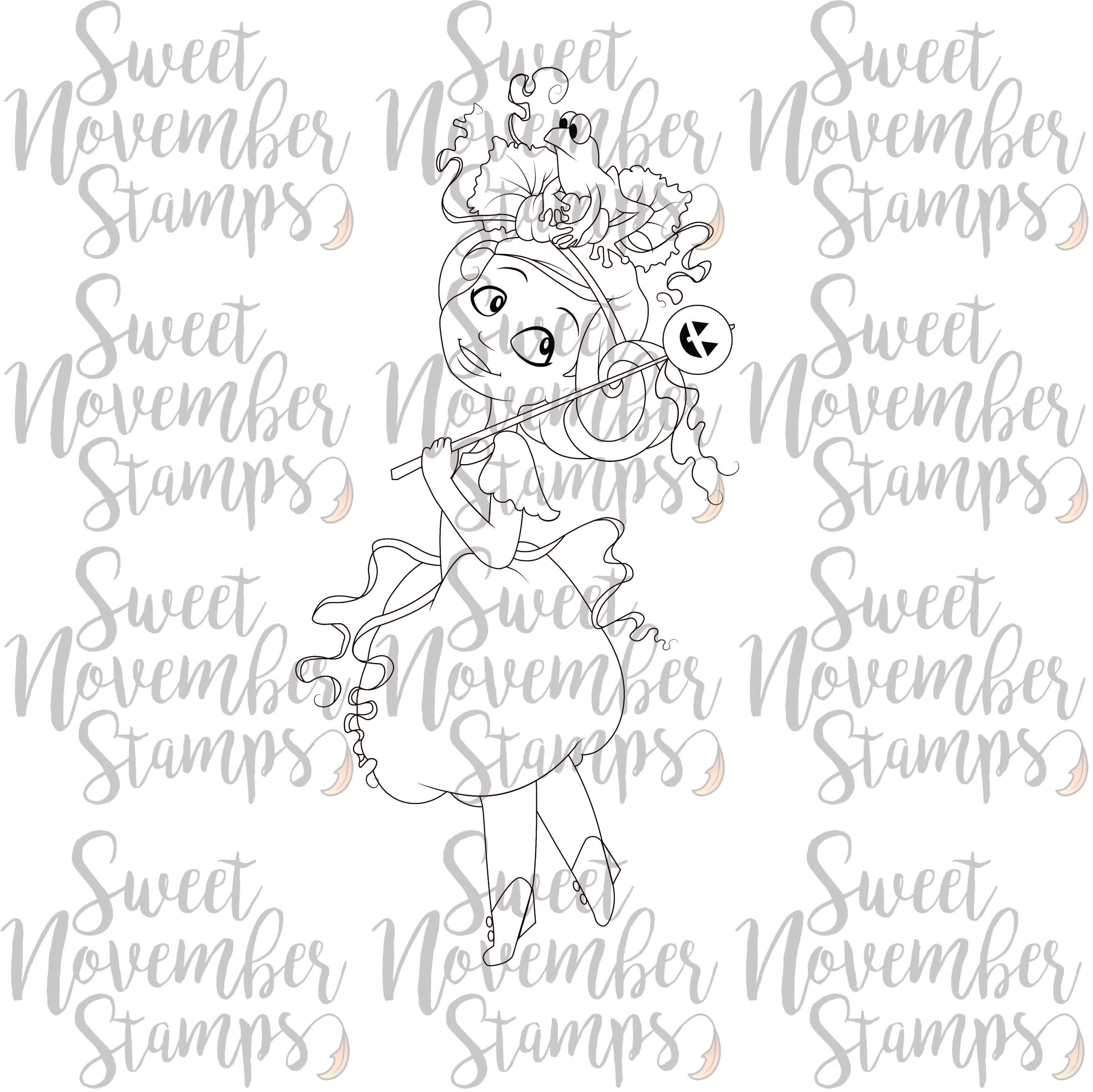 Digital Stamp - It's Halloween Witches: Pumpkin Patch Prue