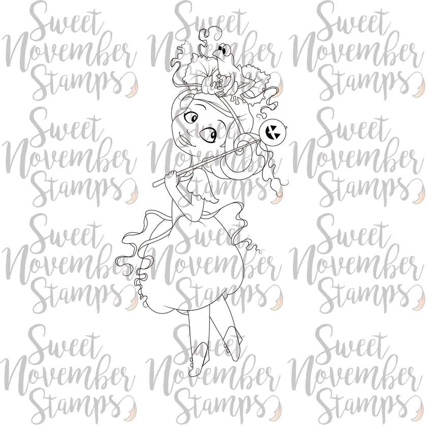 Digital Stamp - It's Halloween Witches: Pumpkin Patch Prue