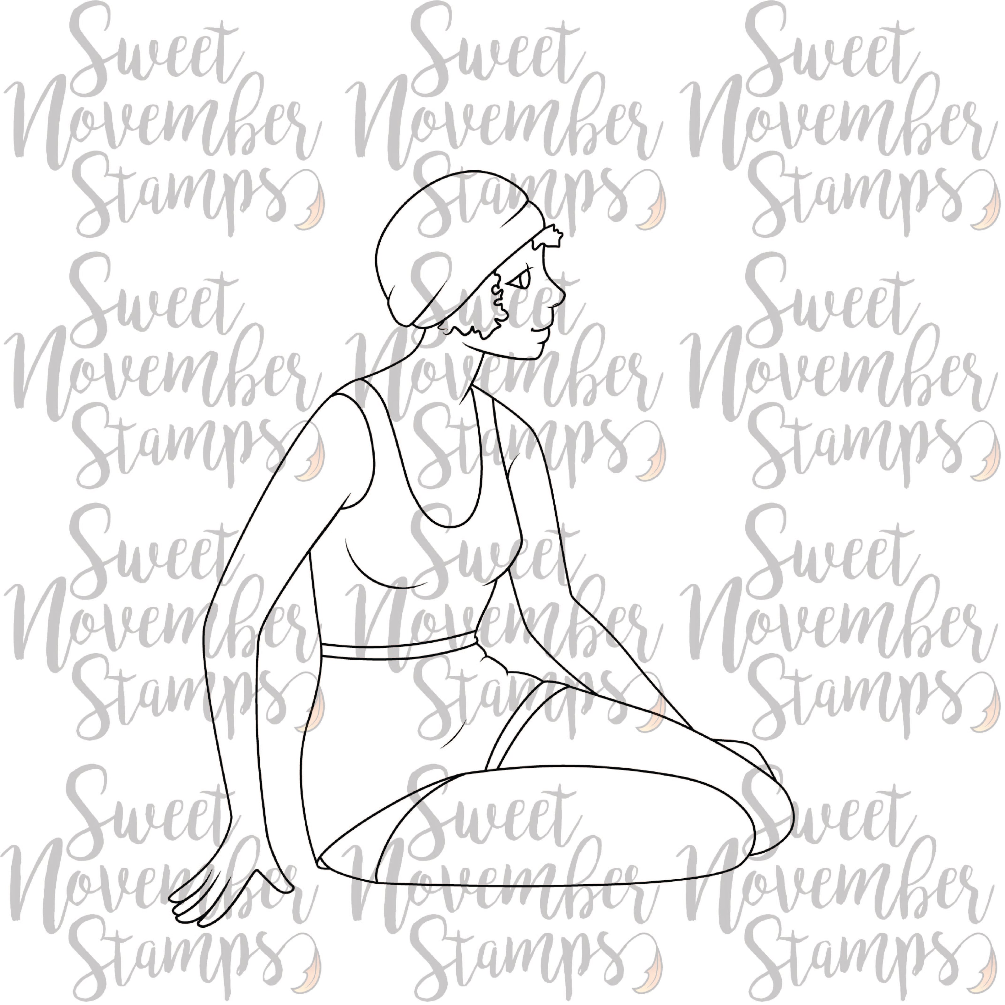 Digital Stamp - Vintage Beach Ladies: Amelia