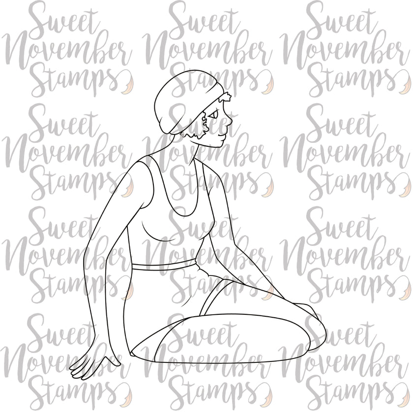 Digital Stamp - Vintage Beach Ladies: Amelia