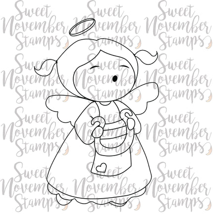 Digital Stamp - Sweet November Vault: Angel Baby harp