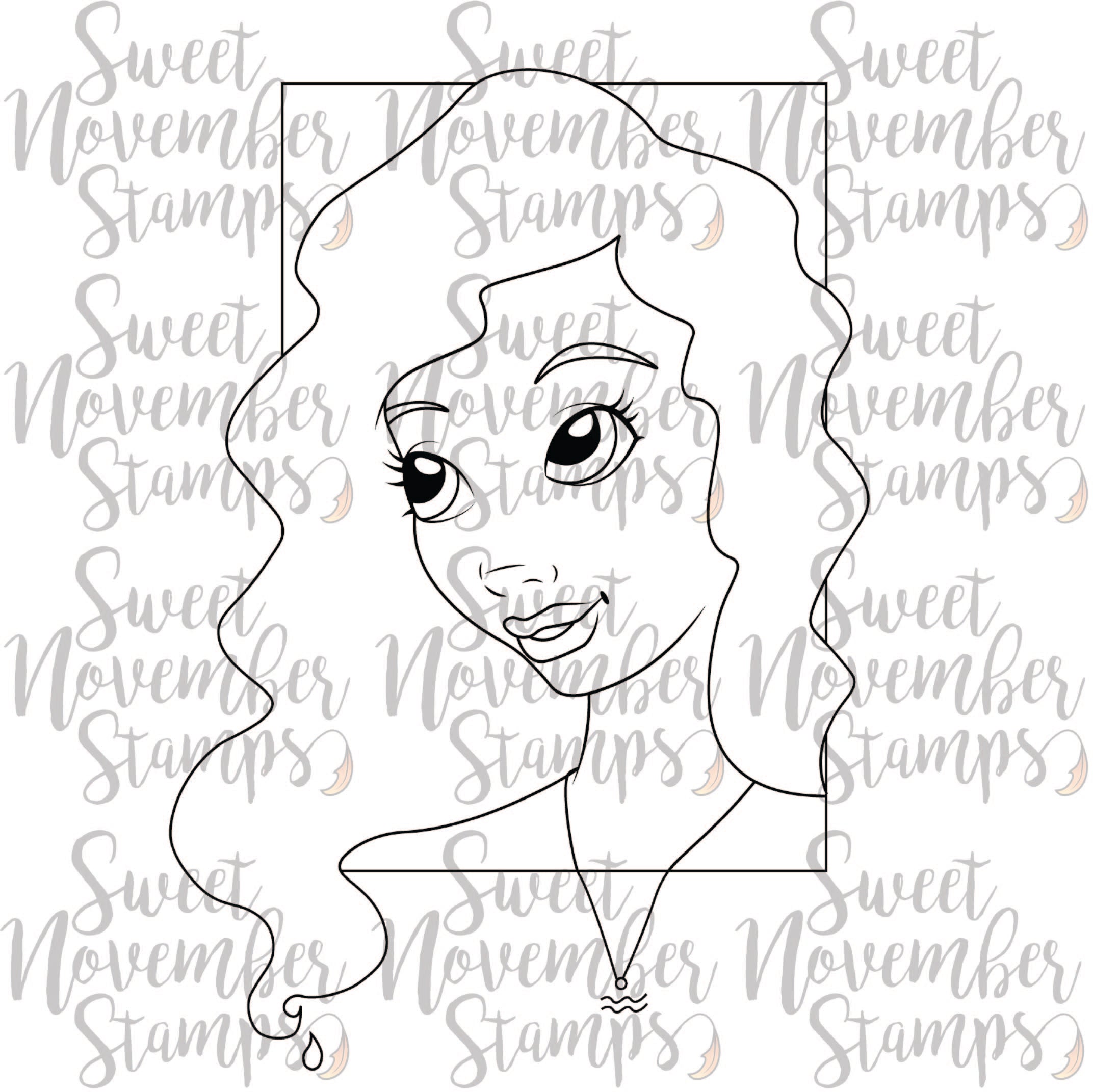 Digital Stamp - Zodiac Girl: Aquarius