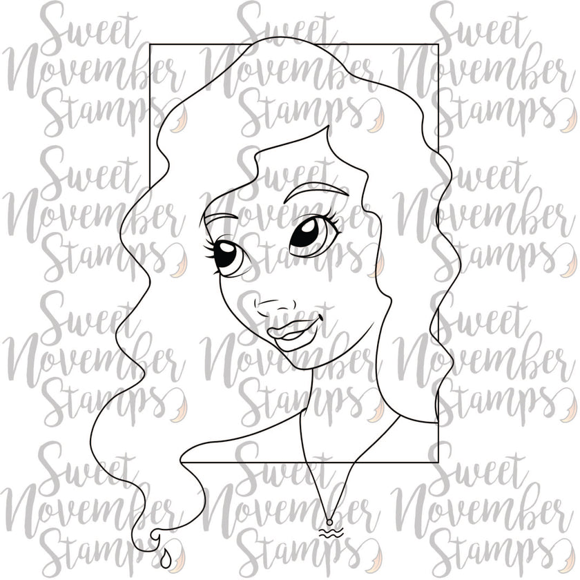 Digital Stamp - Zodiac Girl: Aquarius