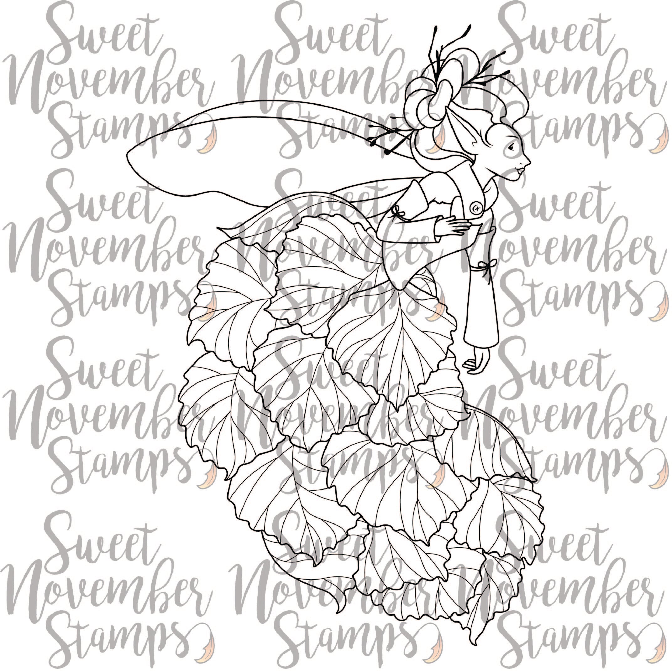 Digital Stamp - Fall Leaf Pixies: Aspen