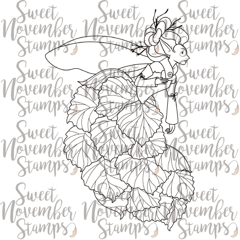 Digital Stamp - Fall Leaf Pixies: Aspen