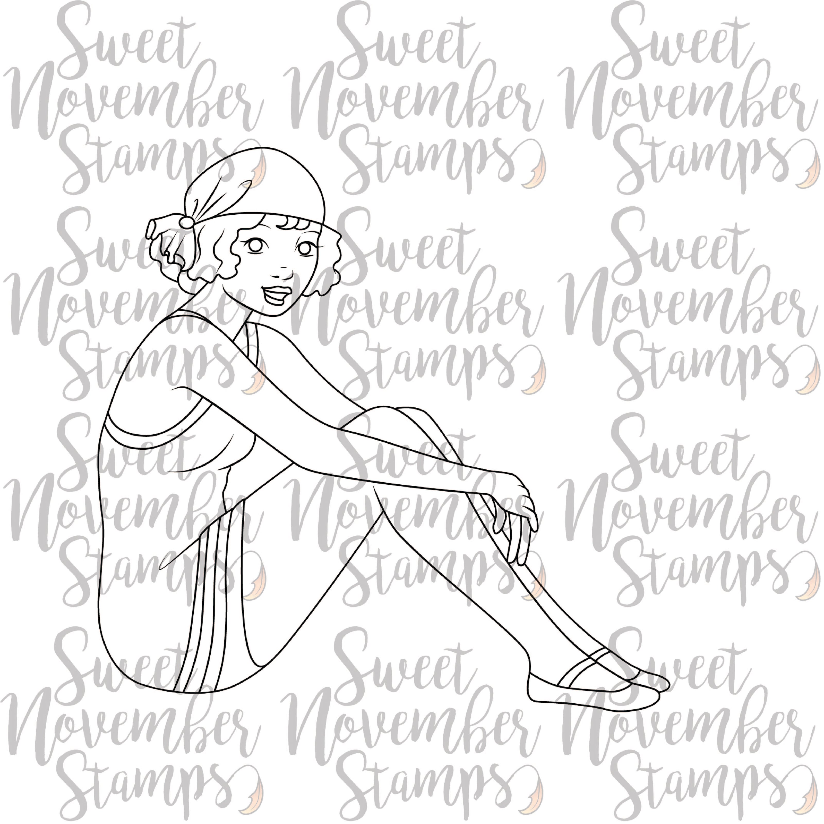 Digital Stamp - Vintage Beach Ladies: Bethany