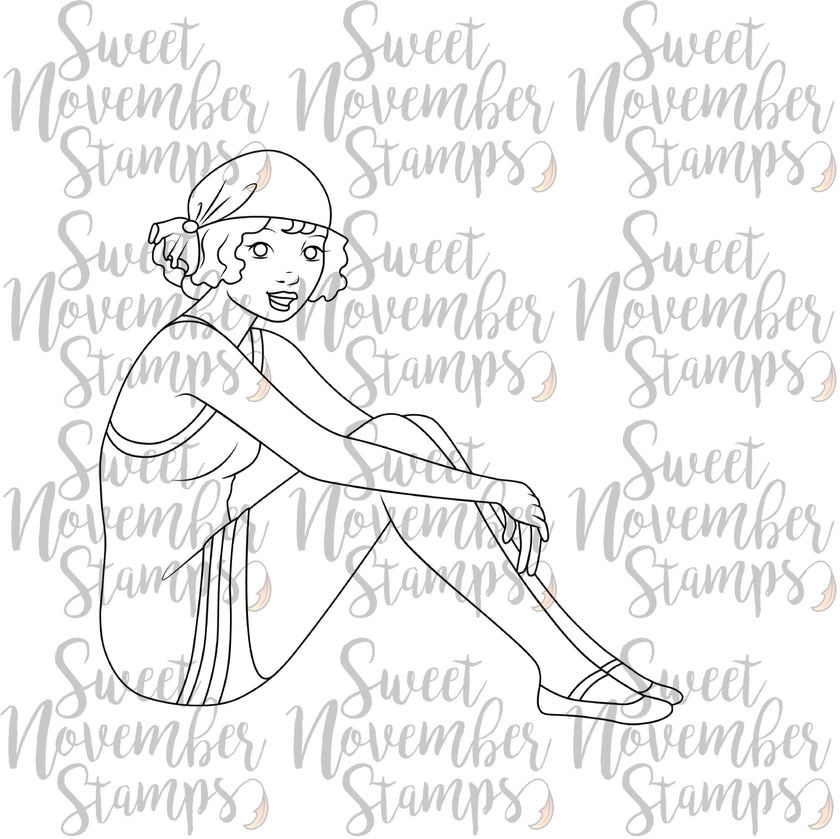 Digital Stamp - Vintage Beach Ladies: Bethany