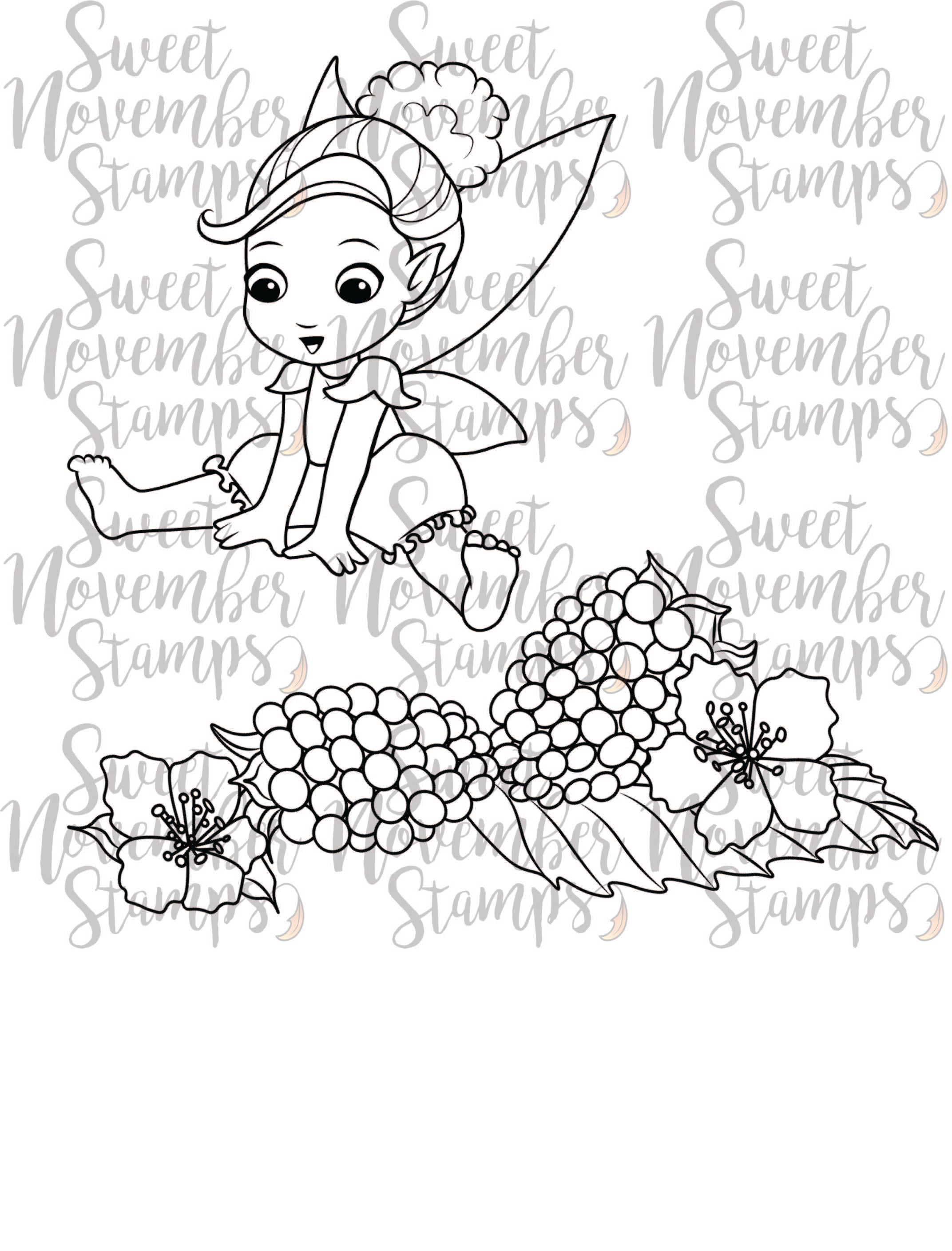 Digital Stamp - Summer Fruit Fairies: Blackberry