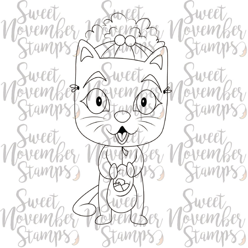 Digital Stamp - Halloween Masquerade: Black Cat Becca