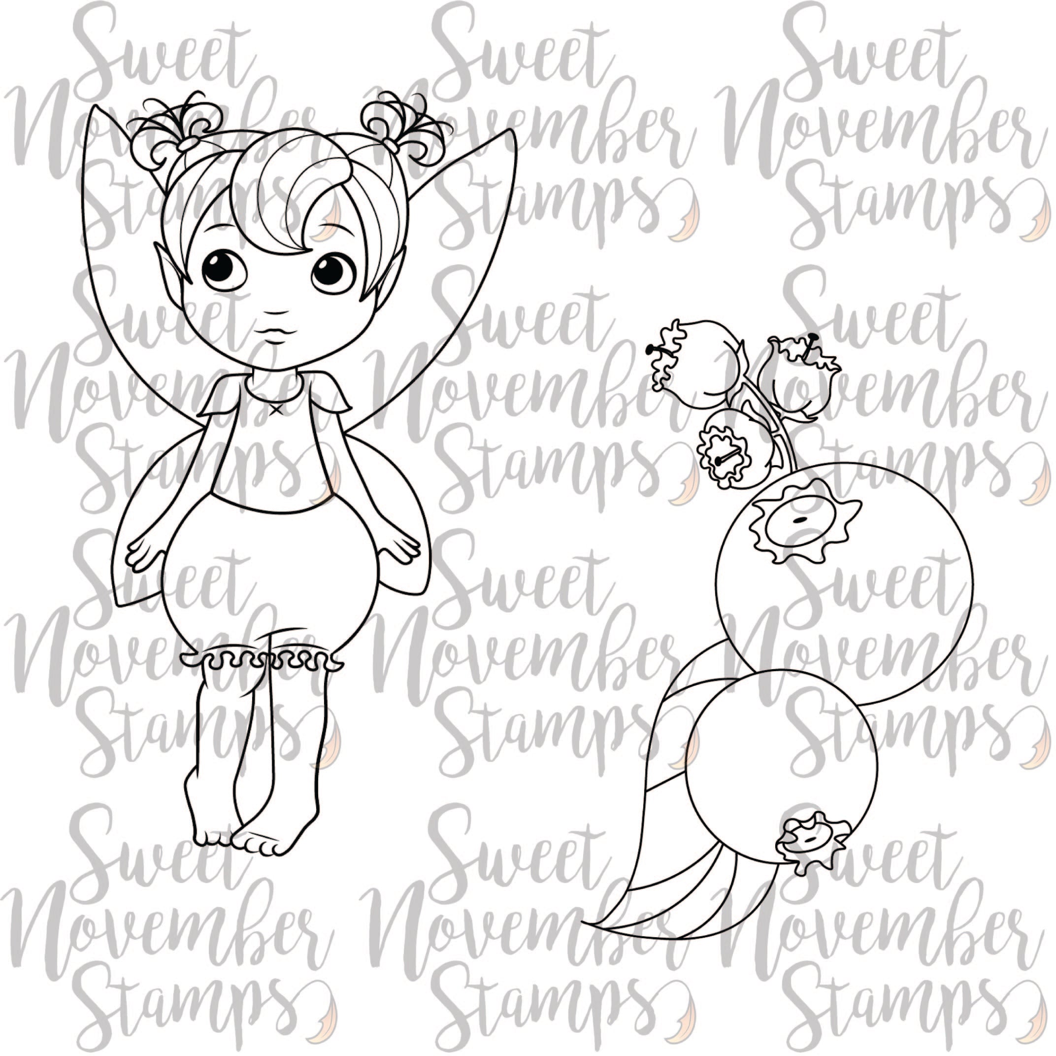 Digital Stamp - Summer Fruit Fairies: Blueberry
