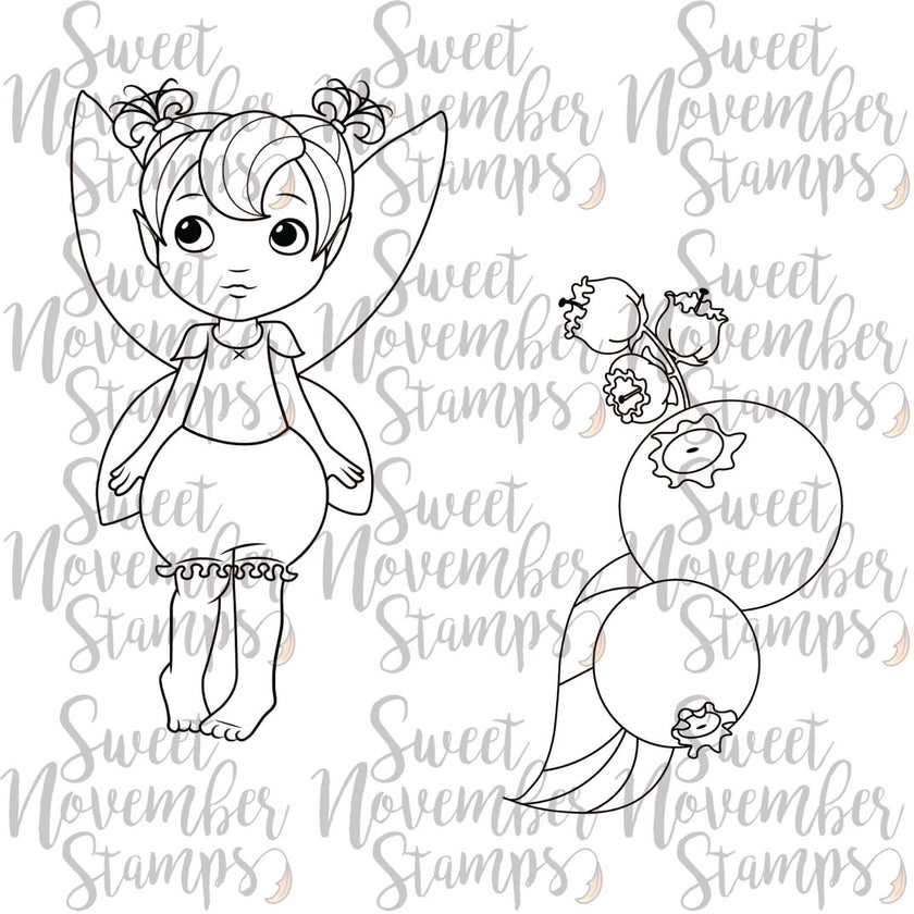 Digital Stamp - Summer Fruit Fairies: Blueberry