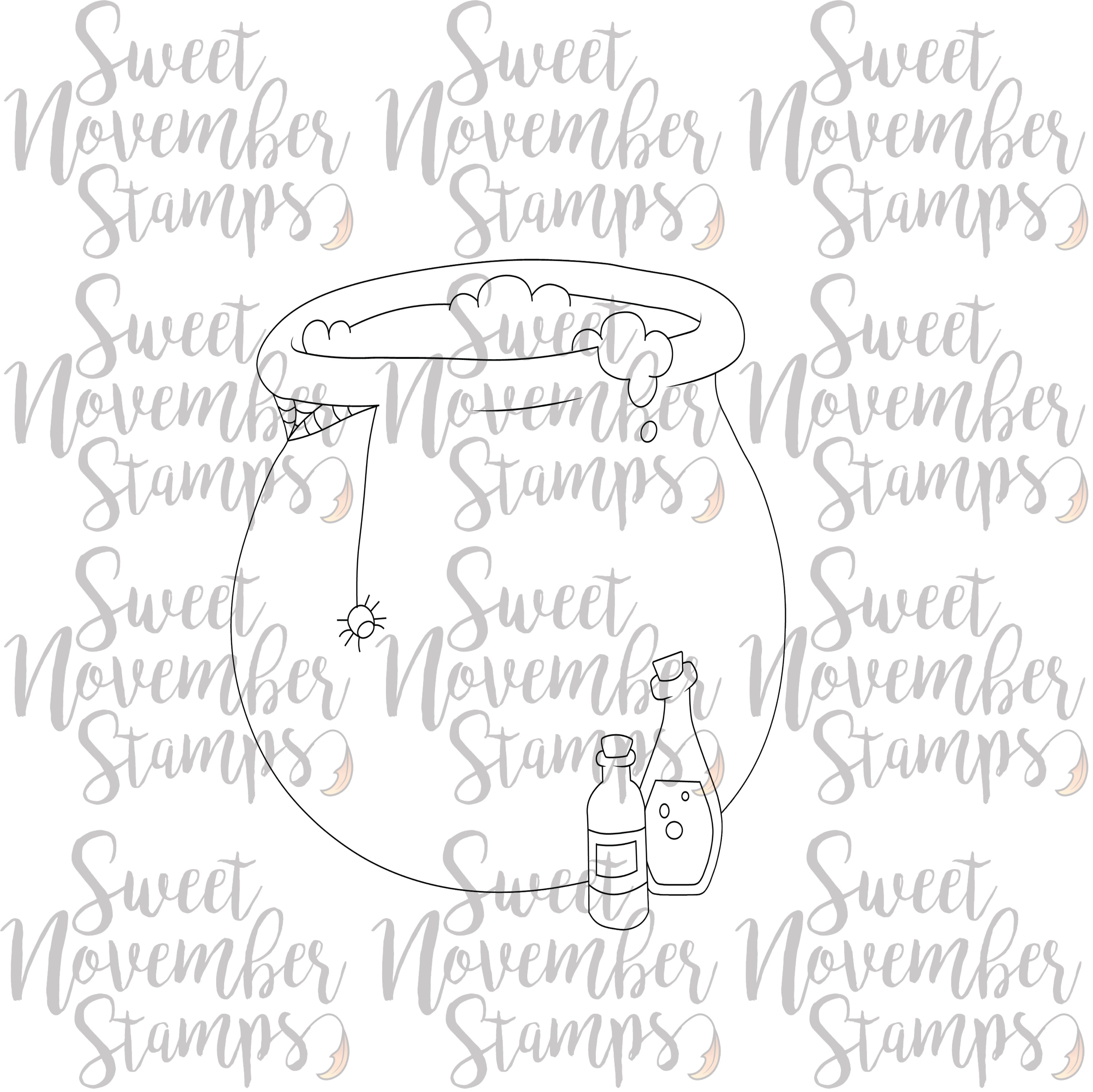 Digital Stamp - Scene Builder: Bubbling Cauldron