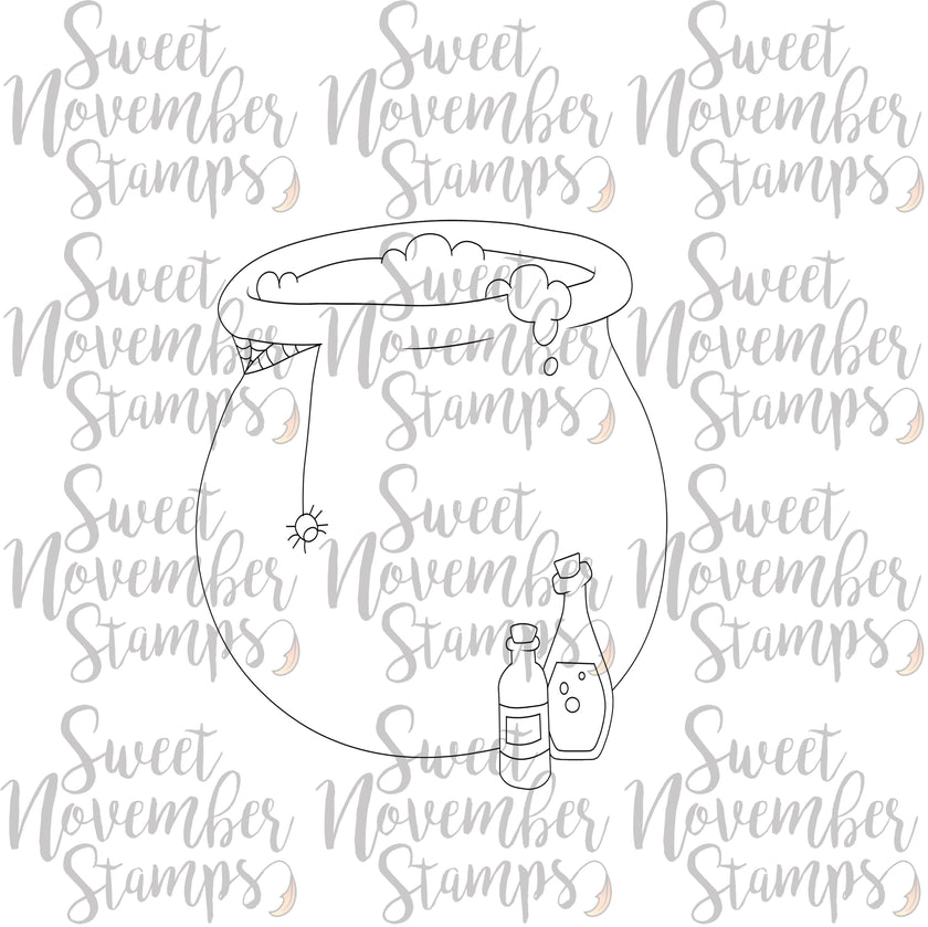 Digital Stamp - Scene Builder: Bubbling Cauldron