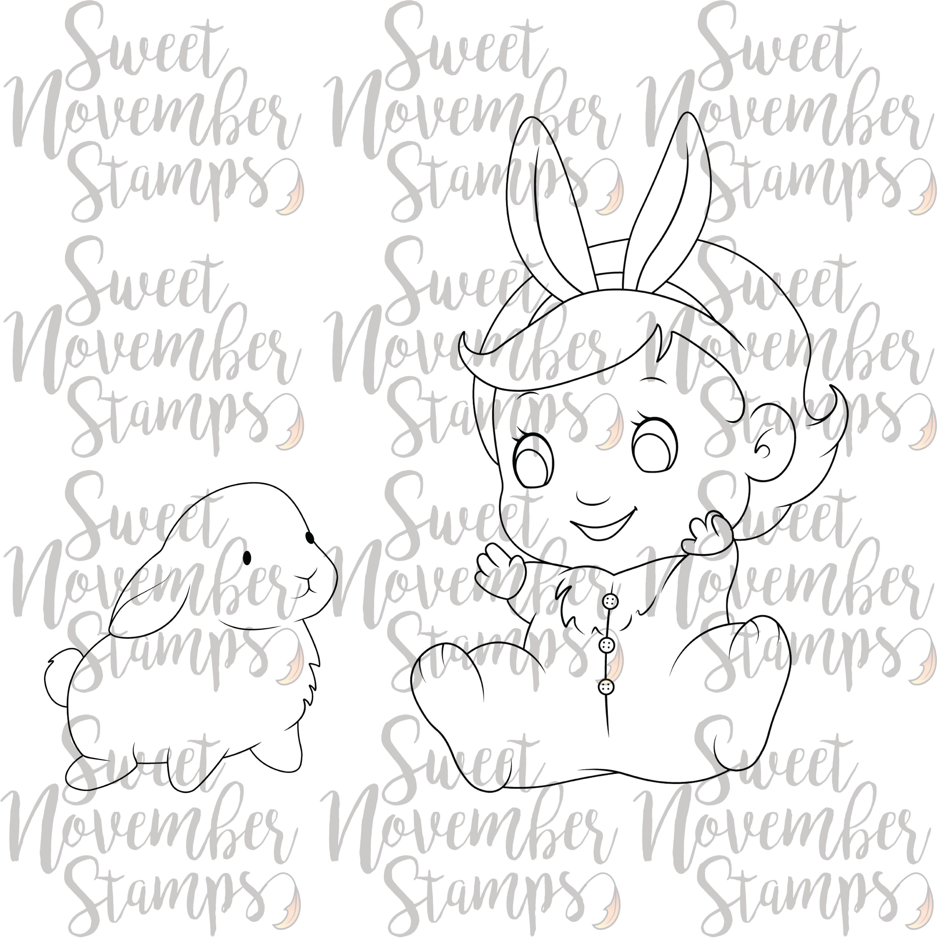 Digital Stamp - Bun Bun: Jelly Bee and bunny