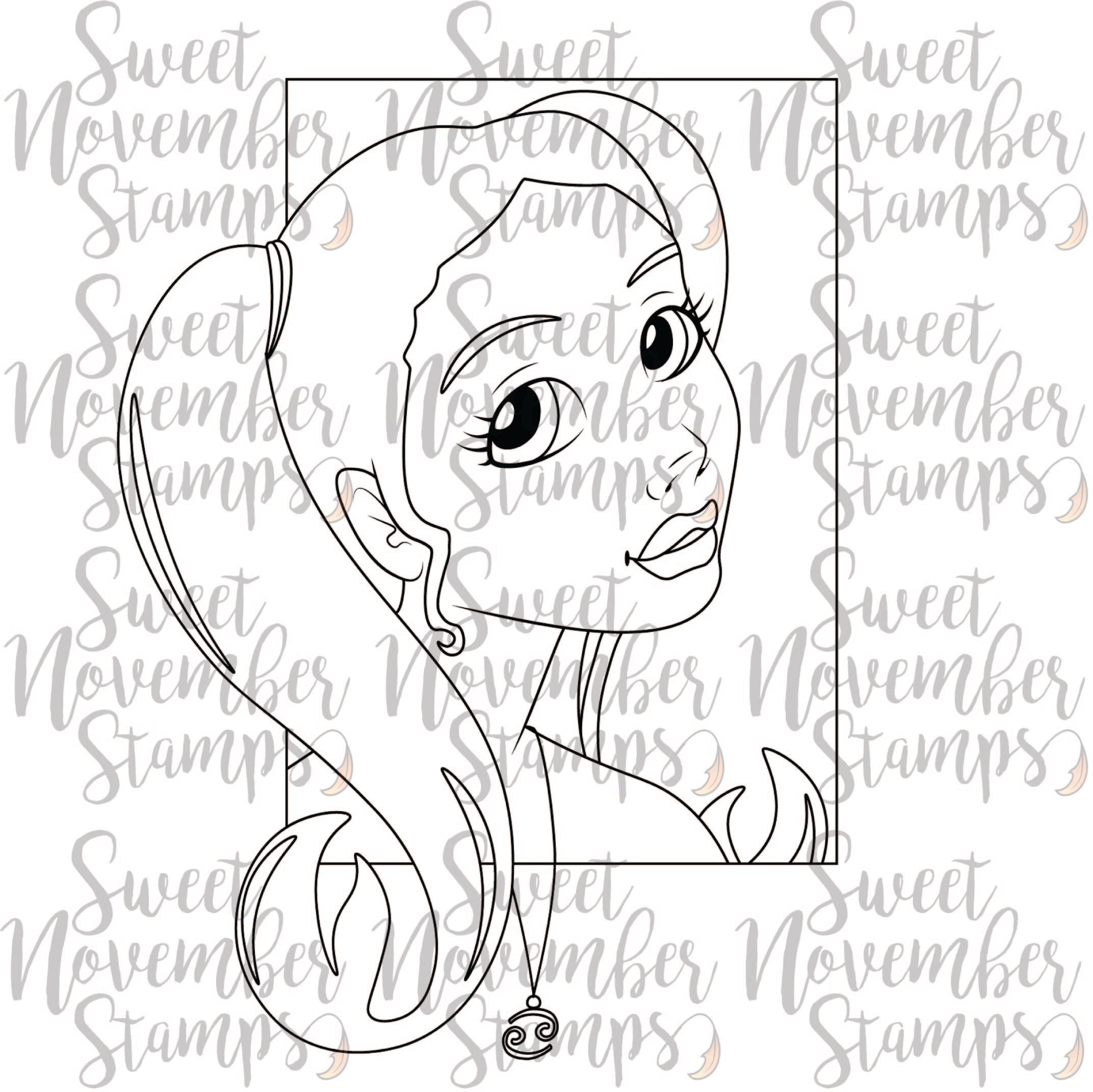 Digital Stamp - Zodiac Girl: Cancer