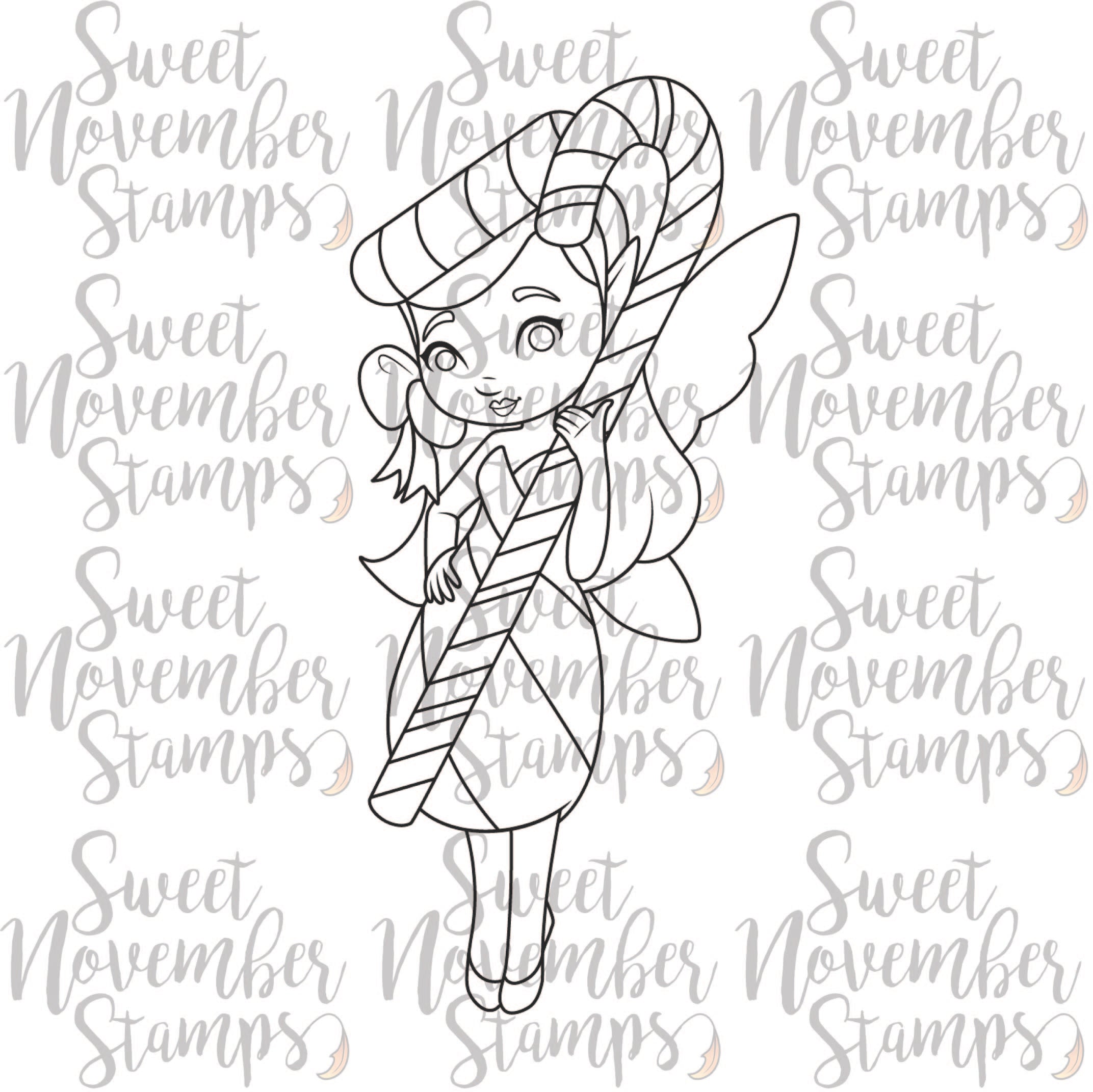 Digital Stamp - Candy Cane Fairy