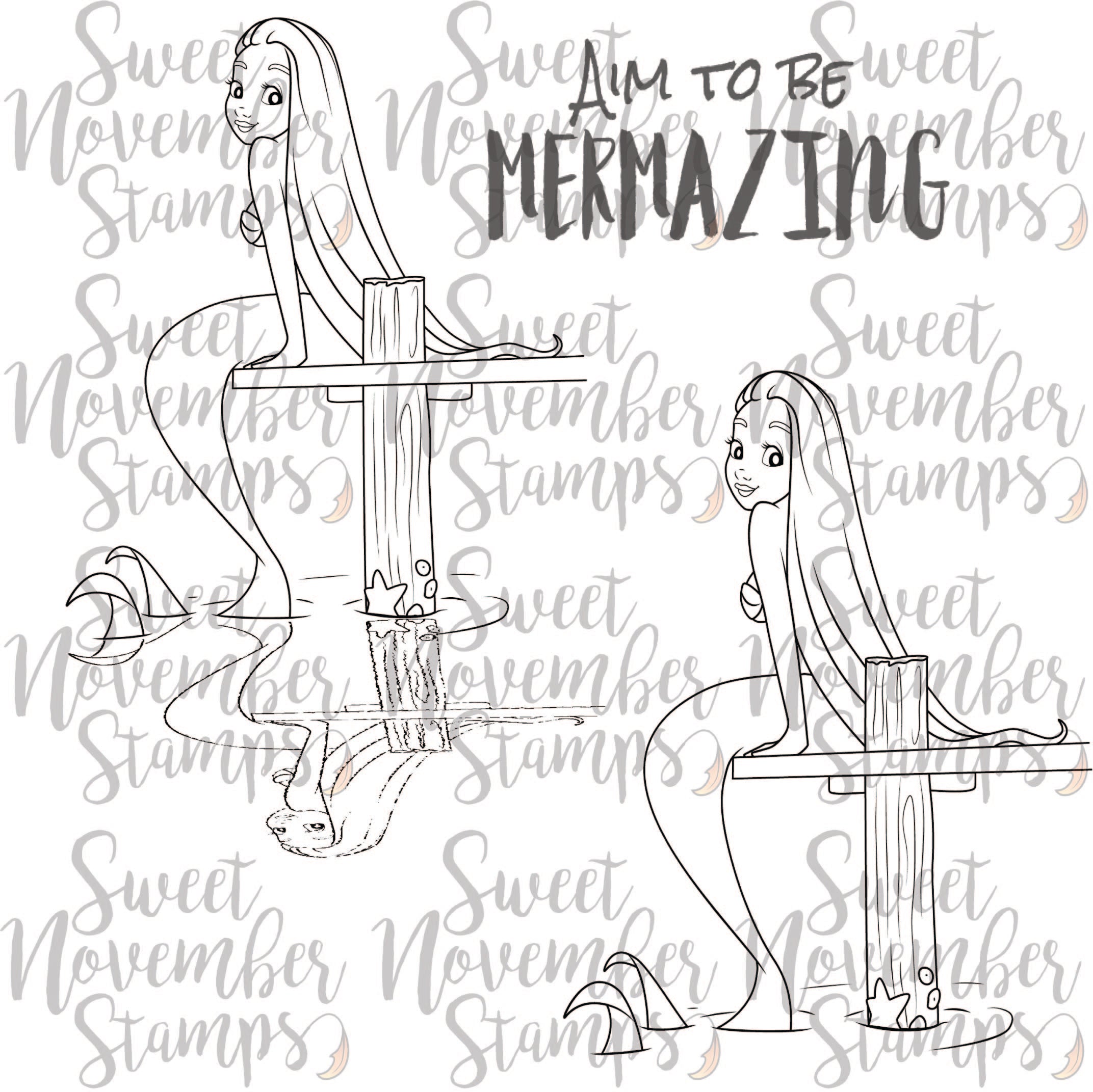 Digital Stamp - Mermaid Reflections: Capri