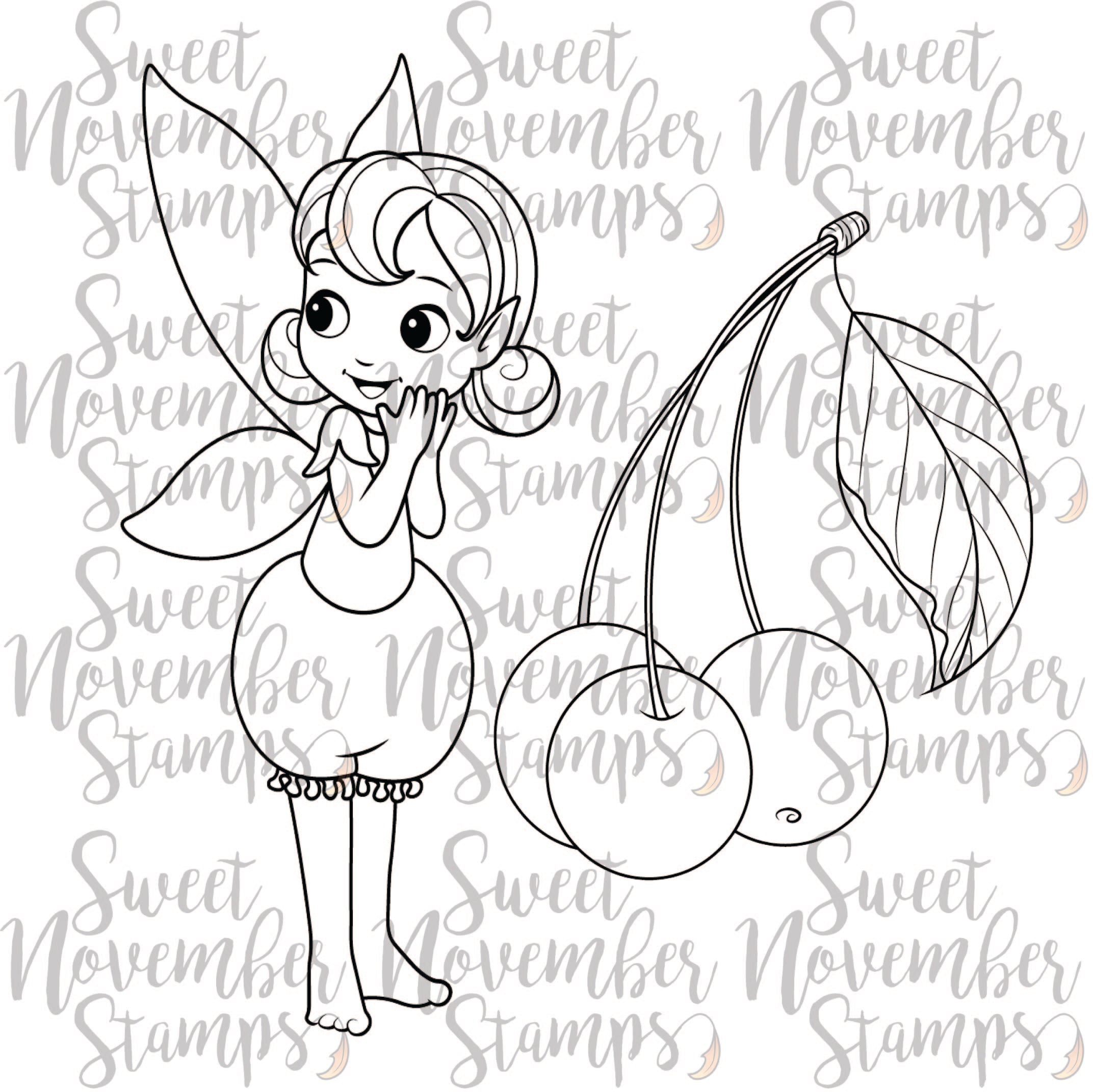 Digital Stamp - Summer Fruit Fairies: Cherry