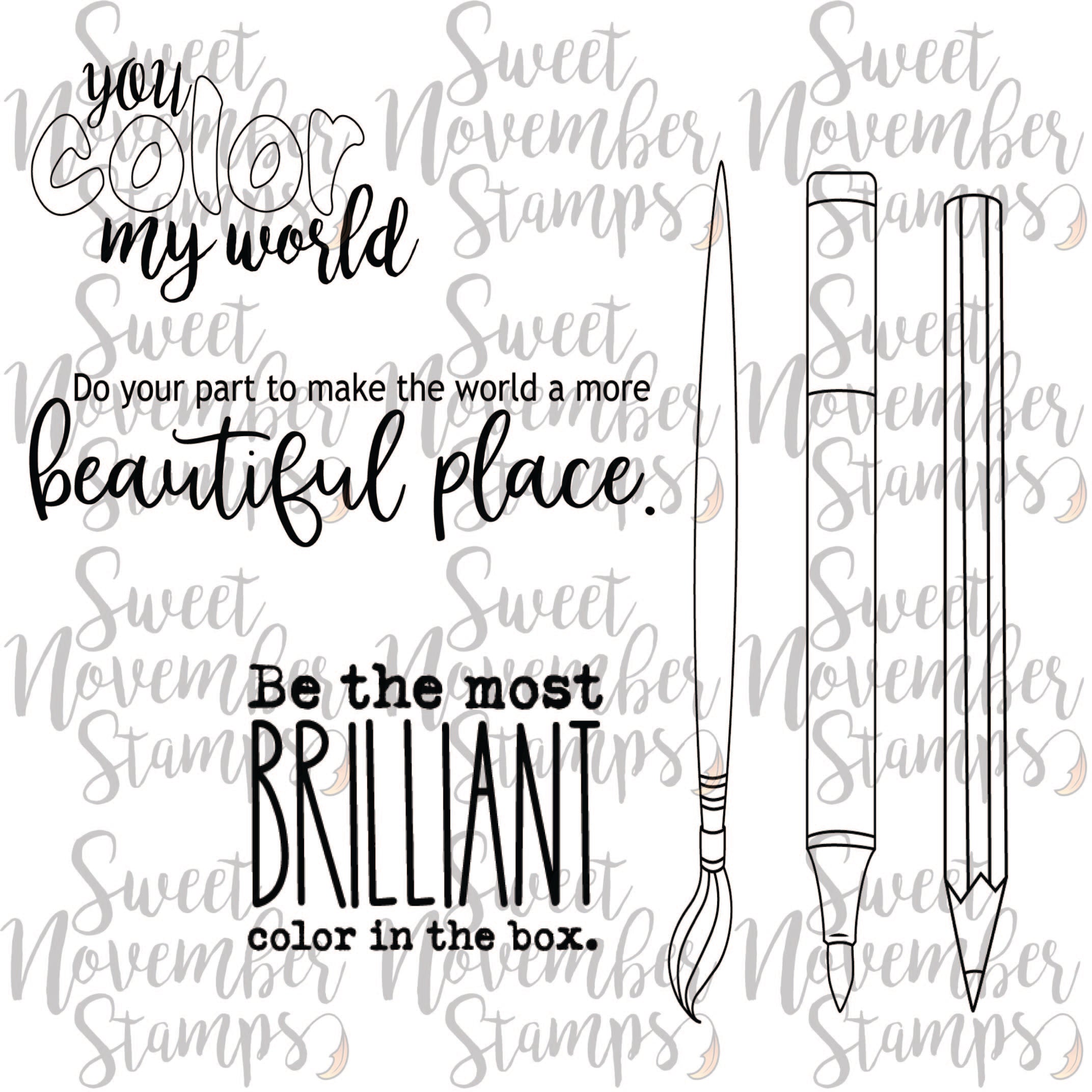 Digital Stamp - Coloring Magic: Sentiment Bundle