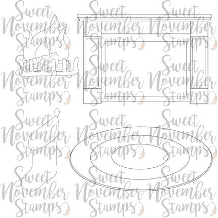 Digital Stamp - Scene Builder: Corner Room and Accessories