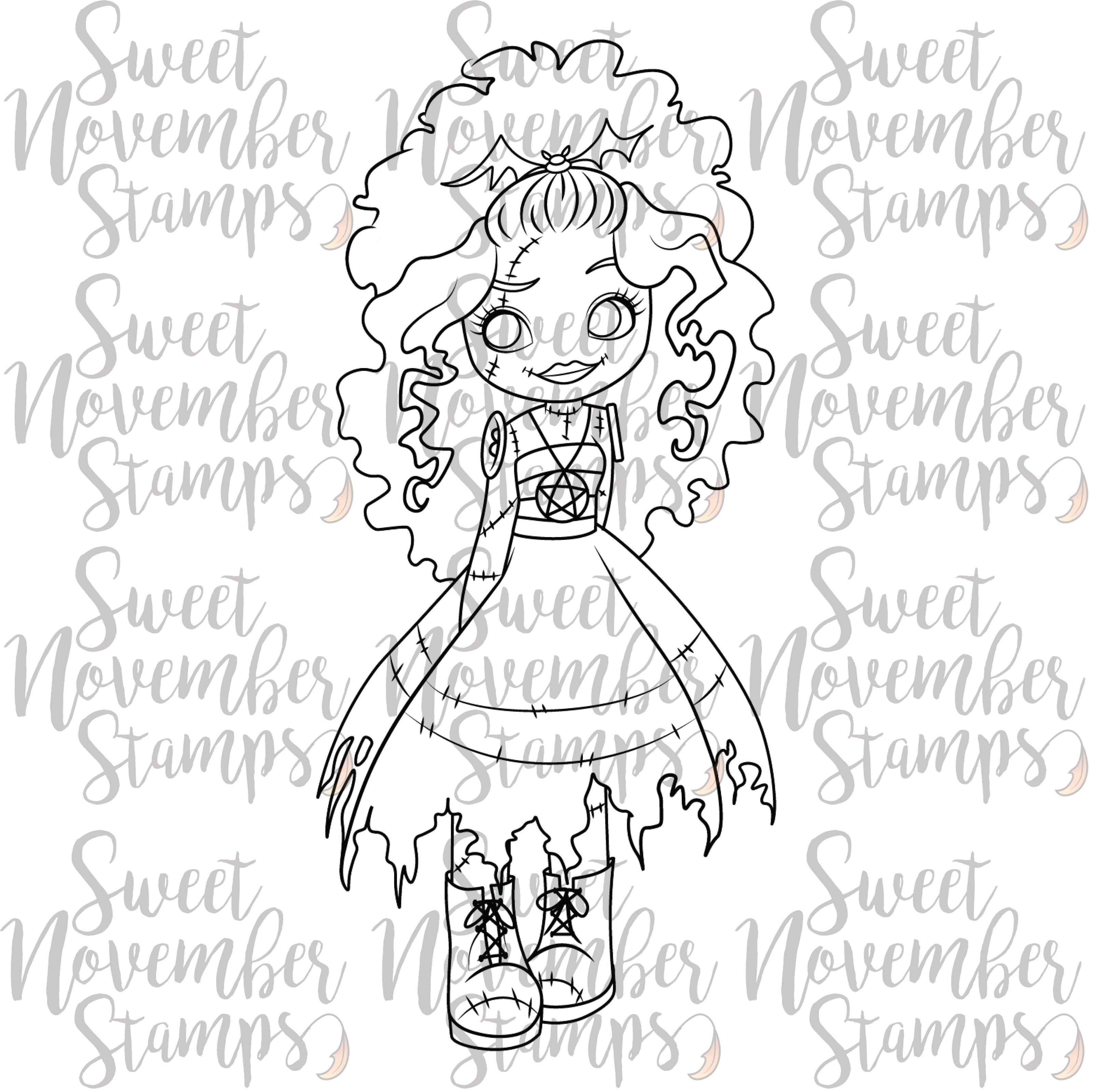 Digital Stamp - Friday the 13th Goth Dolls: Creepy Caitlin