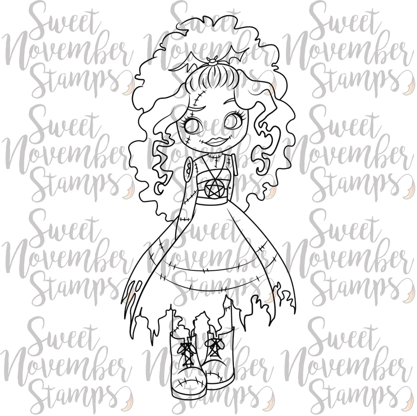 Digital Stamp - Friday the 13th Goth Dolls: Creepy Caitlin