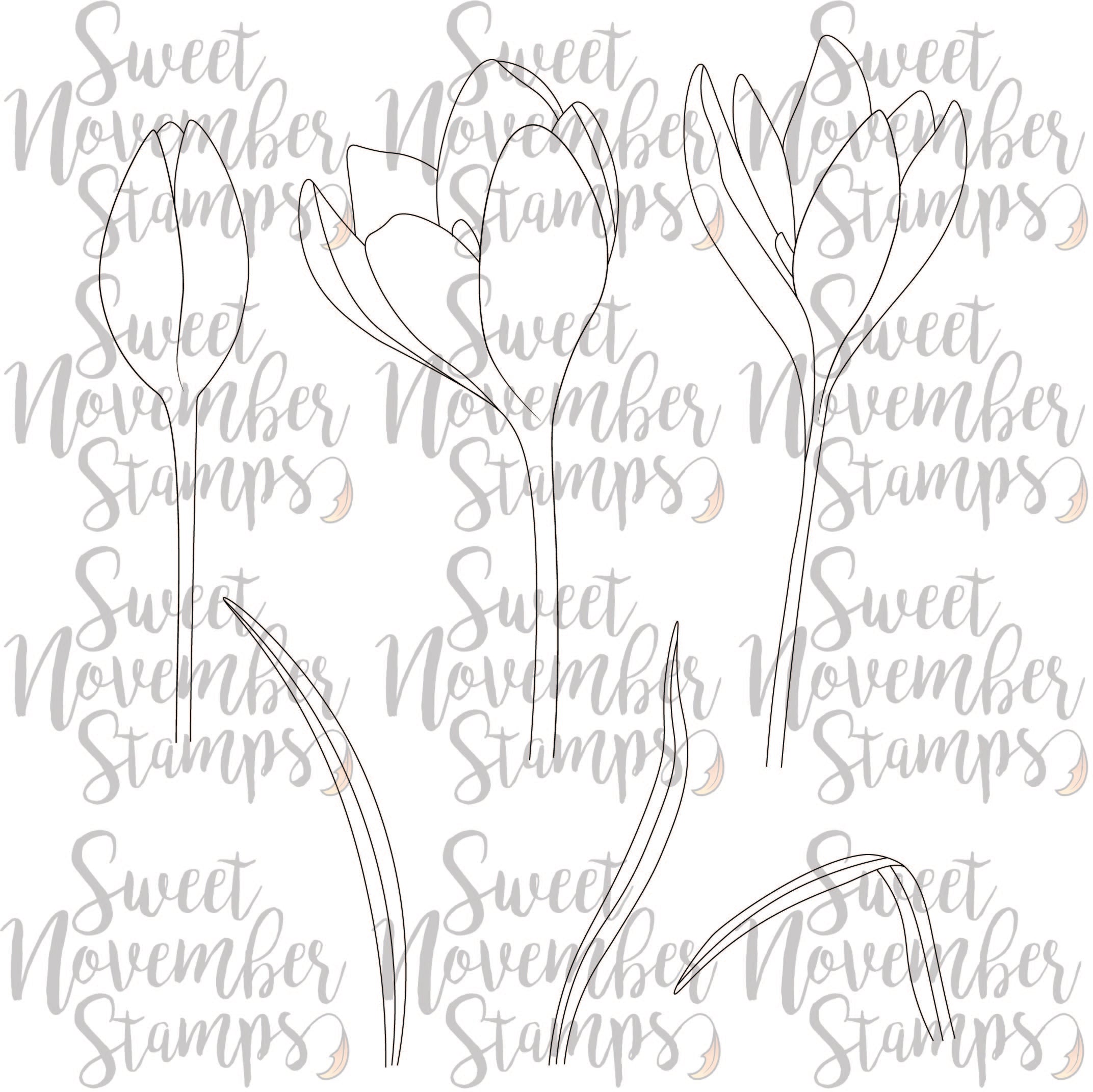 Digital Stamp - Scene Builder: Crocus Background set