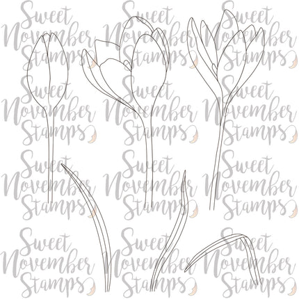 Digital Stamp - Scene Builder: Crocus Background set