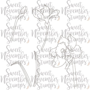Digital Stamp - Scene Builder: Daffodil Background set