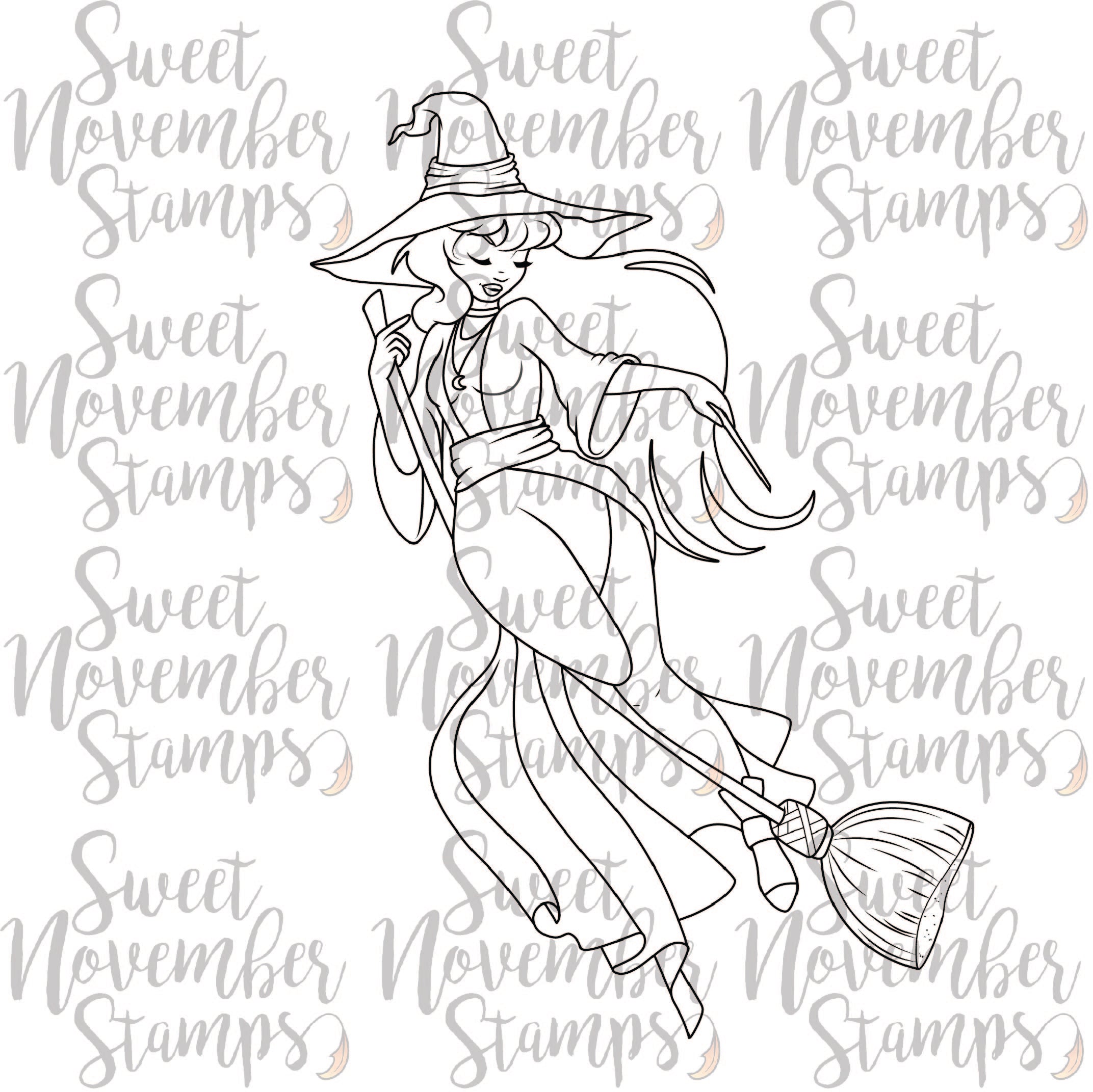 Digital Stamp - Flying High Witches: Delphine